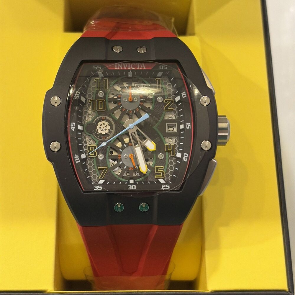 Invicta Racing Gridlock Men's Watch - 47mm, Black Red Band 48338